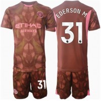 Manchester City Ederson Moraes #31 Målvakt Hemmadräkt Barn 2024-25 Kortärmad (+ Korta byxor)